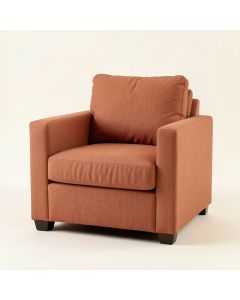 Olive Bluff Upholstered Armchair - Terracotta (synthetic illustration; no displayed measurements)