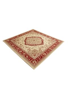 Bourgoin Power Loom Beige/Red Rug