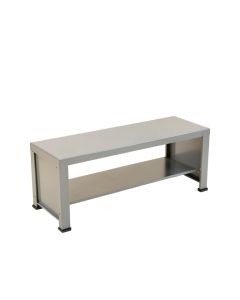 Field Bridge Narrow Outdoor Storage Bench - Gray (synthetic illustration; no displayed measurements)