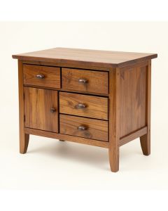 Shaurya Solid Wood 3 - Drawer End Table (synthetic illustration; no displayed measurements)