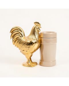 Certified International Gilded Rooster 3D Salt And Pepper Shaker Set (synthetic illustration; no displayed measurements)