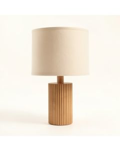 Ridge Crest Table Lamp With A Plain Fabric Shade - Beige (synthetic illustration; no displayed measurements)
