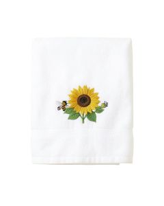 Libby Sunflower And Bees Embroidered 100 % Cotton Hand Towel (synthetic illustration; no displayed measurements)