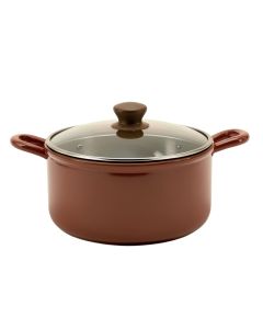 Ayesha Home Collection Porcelain Enamel Nonstick Saucepan With Lid , 3-Quart