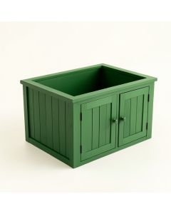Wren Bridge Empty Furniture-Style Litter Enclosure - Green (synthetic illustration; no displayed measurements)