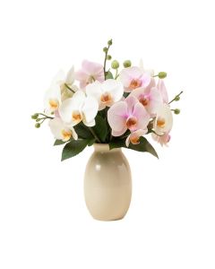 Double Orchids Floral Arrangement In Vase