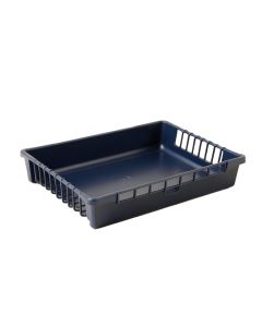 Field Edge Empty Under-Desk Cable Tray - Navy (synthetic illustration; no displayed measurements)