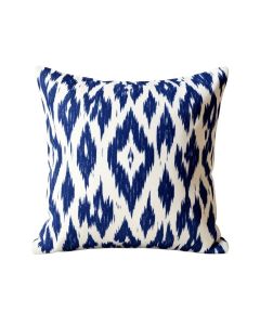 Indigo Ikat Throw Pillow (synthetic illustration; no displayed measurements)