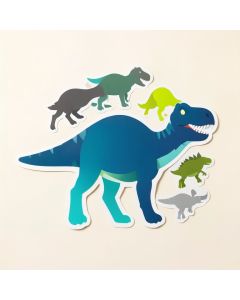 Blue And Green Mod Dinosaur Collection Wall Decal (synthetic illustration; no displayed measurements)