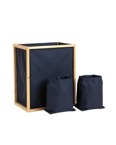 Cove Dale Laundry Sorting Station With Plain Removable Bags - Navy