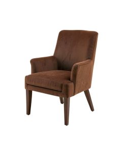 Christon Upholstered Queen Anne Back Side Chair In Brown Cherry