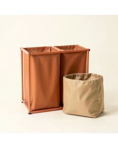 Fern Bend Laundry Sorting Station With Plain Removable Bags - Terracotta (synthetic illustration; no displayed measurements)