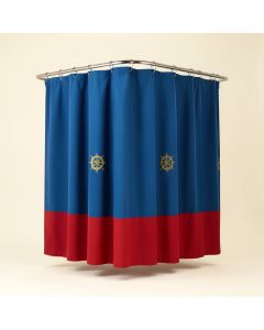 Suzie Anchors And Ship Wheels Single Shower Curtain (synthetic illustration; no displayed measurements)