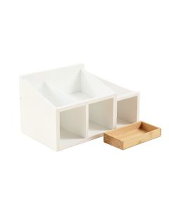 Spruce Branch Empty Coffee-Station Organizer - White