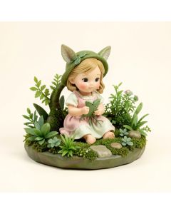 Lizabeth Fairy Girl Reading Fairy Garden (synthetic illustration; no displayed measurements)