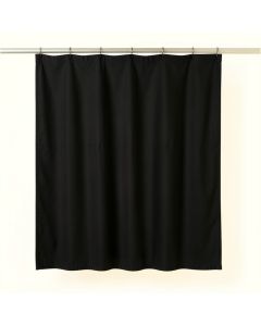 Wren Crest Shower Curtain Hanging Flat From A Plain Rod - Black (synthetic illustration; no displayed measurements)