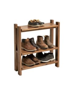 Industrial Shoe Bench Coat Rack , 3-Tier Hall Tree , 3 In 1 Design , Rustic Brown