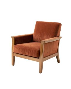 Spruce Branch Upholstered Armchair - Terracotta (synthetic illustration; no displayed measurements)