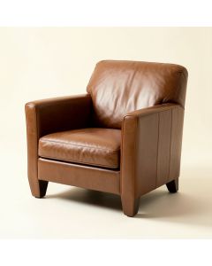 Leather Arm Chair In Cognac (synthetic illustration; no displayed measurements)