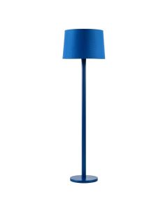 Slate Bridge Floor Lamp With A Plain Fabric Shade - Blue (synthetic illustration; no displayed measurements)