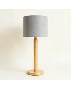 Cedar Bridge Floor Lamp With A Plain Fabric Shade - Gray (synthetic illustration; no displayed measurements)