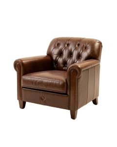 Monika 31.5 '' Wide Tufted Top Grain Leather Armchair (synthetic illustration; no displayed measurements)
