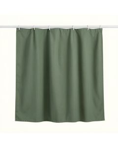 Holly Bridge Shower Curtain Hanging Flat From A Plain Rod - Green (synthetic illustration; no displayed measurements)