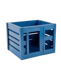 Ash Brook Empty Furniture-Style Pet Crate - Blue