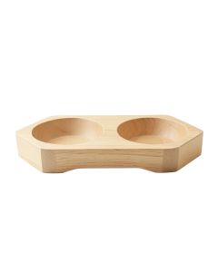 Cliff Dale Pet Feeding Stand With Two Plain Empty Bowls - Beige (synthetic illustration; no displayed measurements)