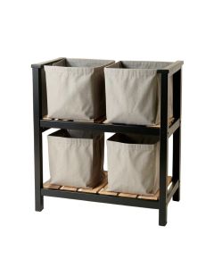 Pine Arc Laundry Sorting Station With Plain Removable Bags - Black (synthetic illustration; no displayed measurements)