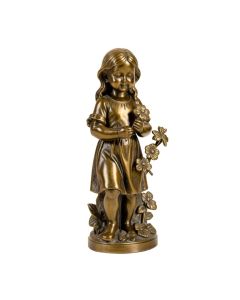 Gaspar Bollen Girl Picking Flowers Statue