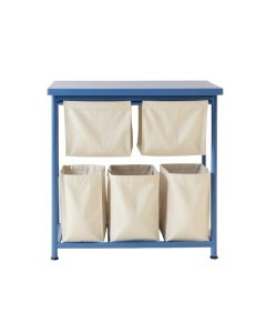 Laurel Crossing Laundry Sorting Station With Plain Removable Bags - Blue