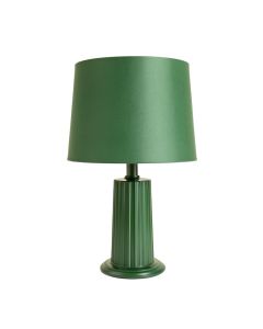 Wren Crest Table Lamp With A Plain Fabric Shade - Green