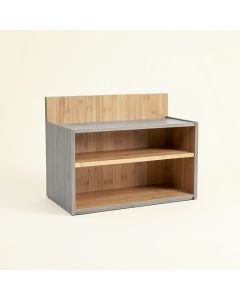 Ridge Bend Low Bookcase - Gray (synthetic illustration; no displayed measurements)