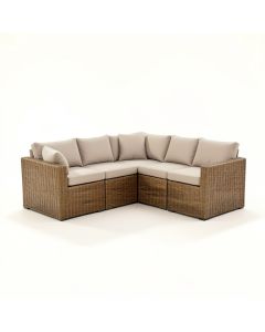 Dalisha Patio Outdoor 4 Piece Rattan Sectional Seating Group With Cushions (synthetic illustration; no displayed measurements)