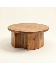 Lorraine Solid Wood Drum Coffee Table (synthetic illustration; no displayed measurements)