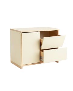 Dawn Bridge Freestanding Pull-Out Hamper Cabinet - Cream (synthetic illustration; no displayed measurements)