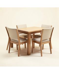 Ayedin 5 - Piece Rubberwood Solid Wood Dining Set (synthetic illustration; no displayed measurements)