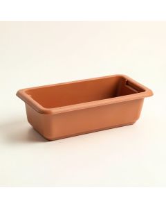 Field Crest Empty Railing Planter With Integral Brackets - Terracotta (synthetic illustration; no displayed measurements)
