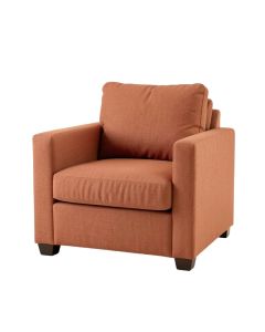 Olive Bluff Upholstered Armchair - Terracotta (synthetic illustration; no displayed measurements)