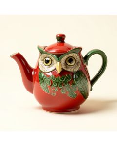 Manolla Owl 24 Oz . Earthenware Teapot (synthetic illustration; no displayed measurements)