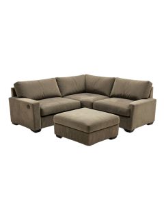 Brás 194 '' Wide Microfiber/Microsuede Reversible Down Cushion Modular Corner Sectional With Ottoman