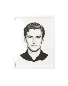 Barak Icon Etched Portrait By Neil Shigley - Graphic Art Print (synthetic illustration; no displayed measurements)