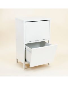 Aspen Branch Freestanding Pull-Out Hamper Cabinet - White (synthetic illustration; no displayed measurements)