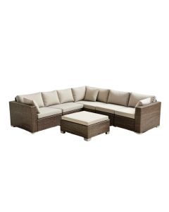 Patio Furniture 7 Piece Sectional Seating Group With Cushion (synthetic illustration; no displayed measurements)