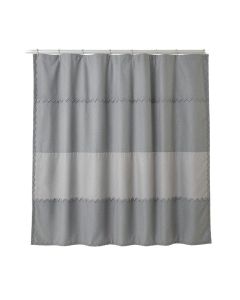Brook Dell Shower Curtain Hanging Flat From A Plain Rod - Gray (synthetic illustration; no displayed measurements)
