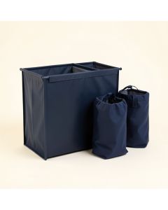 Meadow Crossing Laundry Sorting Station With Plain Removable Bags - Navy (synthetic illustration; no displayed measurements)