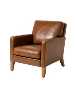 33 '' Wide Top Grain Leather Armchair (synthetic illustration; no displayed measurements)