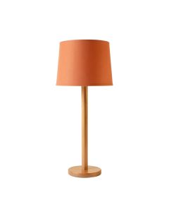 Cliff Dell Floor Lamp With A Plain Fabric Shade - Terracotta
