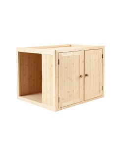Birch Field Empty Furniture-Style Litter Enclosure - Ivory (synthetic illustration; no displayed measurements)